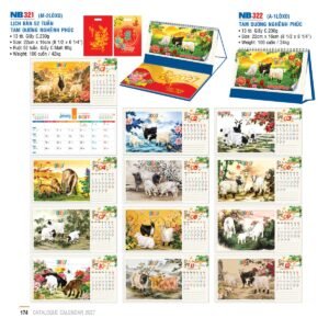 Lịch Để Bàn 2027 NB Mẫu NB321 (16 x 24 cm) Quà Tết Truyền Thống Gốm Sứ & Lịch in logo doanh nghiệp quà tặng Tết tại Gốm Sứ Bát Tràng & Quà Tết