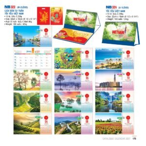 Lịch Để Bàn 2027 NB Mẫu NB323 (027  x  02 cm) Quà Tết Truyền Thống Gốm Sứ & Lịch in logo doanh nghiệp quà tặng Tết tại Gốm Sứ Bát Tràng & Quà Tết