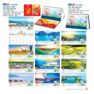Lịch Để Bàn 2027 NB Mẫu NB328 (16 x 24 cm) Quà Tết Truyền Thống Gốm Sứ & Lịch in logo doanh nghiệp quà tặng Tết tại Gốm Sứ Bát Tràng & Quà Tết