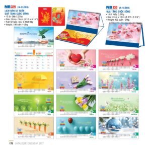 Lịch Để Bàn 2027 NB Mẫu NB330 (16 x 24 cm) Quà Tết Truyền Thống Gốm Sứ & Lịch in logo doanh nghiệp quà tặng Tết tại Gốm Sứ Bát Tràng & Quà Tết