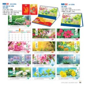 Lịch Để Bàn 2027 NB Mẫu NB332 (16 x 24 cm) Quà Tết Truyền Thống Gốm Sứ & Lịch in logo doanh nghiệp quà tặng Tết tại Gốm Sứ Bát Tràng & Quà Tết