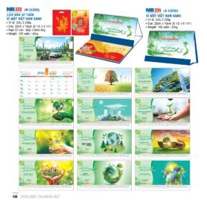 Lịch Để Bàn 2027 NB Mẫu NB334 (16 x 24 cm) Quà Tết Truyền Thống Gốm Sứ & Lịch in logo doanh nghiệp quà tặng Tết tại Gốm Sứ Bát Tràng & Quà Tết