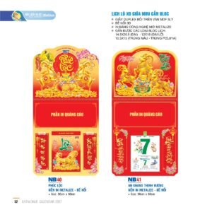 Lịch Treo Tường Lò Xo 2027 NB Mẫu NB41 (30 x 60cm) Quà Tết Truyền Thống Gốm Sứ & Lịch in logo doanh nghiệp quà tặng Tết tại Gốm Sứ Bát Tràng & Quà Tết