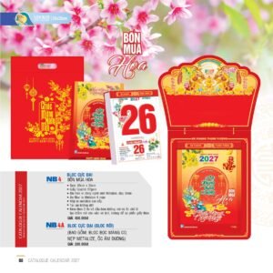 Lịch Bloc Cực Đại 2027 NB Mẫu NB4A (25 x 35cm) Quà Tết Truyền Thống Gốm Sứ & Lịch in logo doanh nghiệp quà tặng Tết tại Gốm Sứ Bát Tràng & Quà Tết