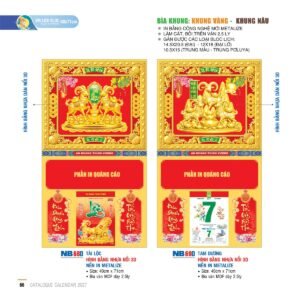 Lịch Bìa Treo 2027 NB Mẫu NB69D (40 x 71cm) Quà Tết Truyền Thống Gốm Sứ & Lịch in logo doanh nghiệp quà tặng Tết tại Gốm Sứ Bát Tràng & Quà Tết
