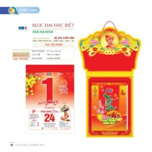 Lịch Bloc Đại Đặc Biệt 2027 NB Mẫu NB9 (17 x 24cm) Quà Tết Truyền Thống Gốm Sứ & Lịch in logo doanh nghiệp quà tặng Tết tại Gốm Sứ Bát Tràng & Quà Tết