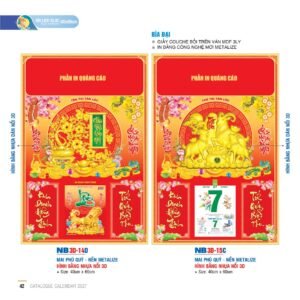 Lịch Bìa Treo 2027 NB Mẫu NB-ND3D15C (40 x 60cm) Quà Tết Truyền Thống Gốm Sứ & Lịch