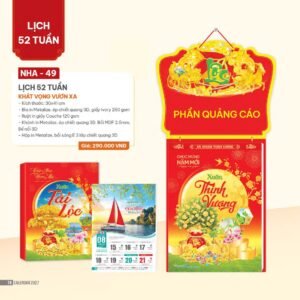 Lịch 52 Tuần 2027 NHA Mẫu NHA49 (30 x 41cm) Quà Tết Truyền Thống Gốm Sứ & Lịch in logo doanh nghiệp quà tặng Tết tại Gốm Sứ Bát Tràng & Quà Tết