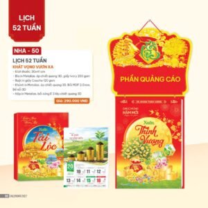 Lịch 52 Tuần 2027 NHA Mẫu NHA50 (30 x 41cm) Quà Tết Truyền Thống Gốm Sứ & Lịch in logo doanh nghiệp quà tặng Tết tại Gốm Sứ Bát Tràng & Quà Tết