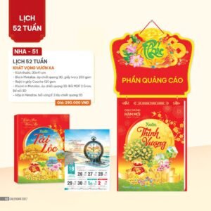Lịch 52 Tuần 2027 NHA Mẫu NHA51 (30 x 41cm) Quà Tết Truyền Thống Gốm Sứ & Lịch in logo doanh nghiệp quà tặng Tết tại Gốm Sứ Bát Tràng & Quà Tết
