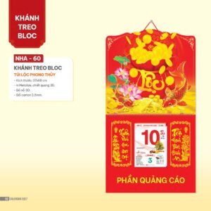 Lịch Bloc 2027 NHA Mẫu NHA60 (37 x 68cm) Quà Tết Truyền Thống Gốm Sứ & Lịch in logo doanh nghiệp quà tặng Tết tại Gốm Sứ Bát Tràng & Quà Tết