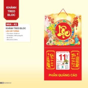 Lịch Bloc 2027 NHA Mẫu NHA62 (37 x 68cm) Quà Tết Truyền Thống Gốm Sứ & Lịch in logo doanh nghiệp quà tặng Tết tại Gốm Sứ Bát Tràng & Quà Tết
