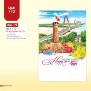 Lịch Treo Tường Lò Xo 2027 NHA Mẫu NHA72 (40 x 60cm) Quà Tết Truyền Thống Gốm Sứ & Lịch in logo doanh nghiệp quà tặng Tết tại Gốm Sứ Bát Tràng & Quà Tết