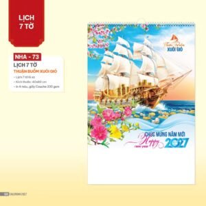 Lịch Treo Tường Lò Xo 2027 NHA Mẫu NHA73 - Thuận Buồm Xuôi Gió (40 x 60cm) Quà Tết Truyền Thống Gốm Sứ & Lịch in logo doanh nghiệp quà tặng Tết tại Gốm Sứ Bát Tràng & Quà Tết