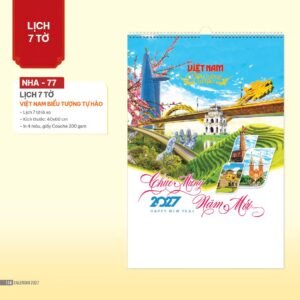 Lịch Treo Tường Lò Xo 2027 NHA Mẫu NHA77 (40 x 60cm) Quà Tết Truyền Thống Gốm Sứ & Lịch in logo doanh nghiệp quà tặng Tết tại Gốm Sứ Bát Tràng & Quà Tết