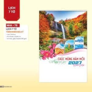 Lịch Treo Tường Lò Xo 2027 NHA Mẫu NHA78 (40 x 60cm) Quà Tết Truyền Thống Gốm Sứ & Lịch in logo doanh nghiệp quà tặng Tết tại Gốm Sứ Bát Tràng & Quà Tết