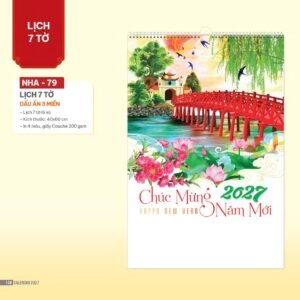 Lịch Treo Tường Lò Xo 2027 NHA Mẫu NHA79 (40 x 60cm) Quà Tết Truyền Thống Gốm Sứ & Lịch in logo doanh nghiệp quà tặng Tết tại Gốm Sứ Bát Tràng & Quà Tết