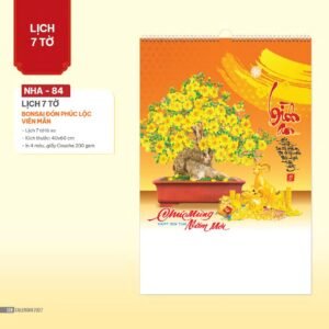 Lịch Treo Tường Lò Xo 2027 NHA Mẫu NHA84 (40 x 60cm) Quà Tết Truyền Thống Gốm Sứ & Lịch in logo doanh nghiệp quà tặng Tết tại Gốm Sứ Bát Tràng & Quà Tết