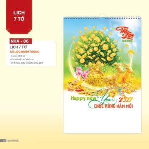 Lịch Treo Tường Lò Xo 2027 NHA Mẫu NHA86 (40 x 60cm) Quà Tết Truyền Thống Gốm Sứ & Lịch in logo doanh nghiệp quà tặng Tết tại Gốm Sứ Bát Tràng & Quà Tết