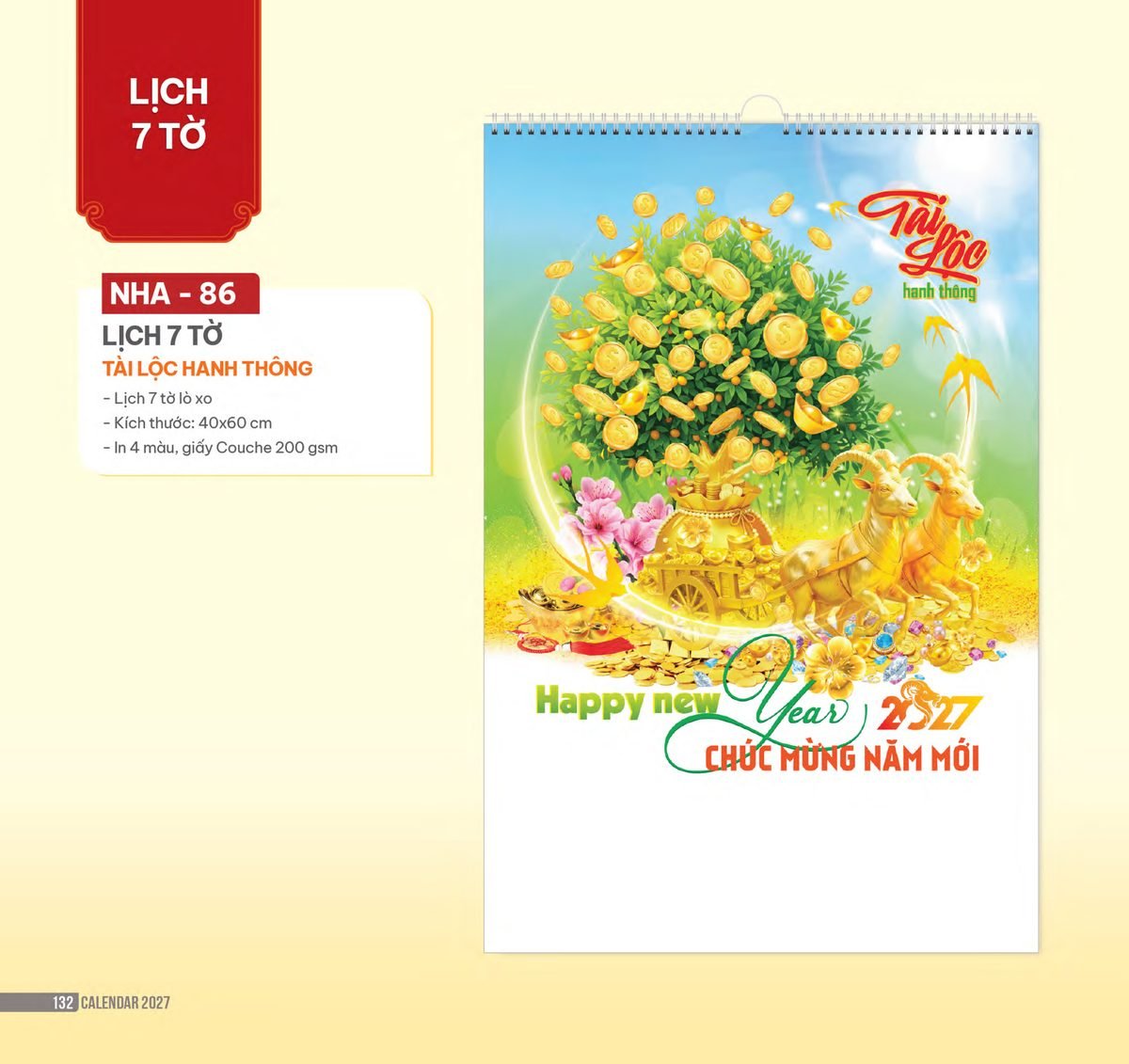 Lịch Treo Tường Lò Xo 2027 NHA Mẫu NHA86 (40 x 60cm) Quà Tết Truyền Thống Gốm Sứ & Lịch Lịch Treo Tường Lò Xo 2027 NHA Mẫu NHA86 (40 x 60cm) Quà Tết Truyền Thống Gốm Sứ & Lịch in logo doanh nghiệp quà tặng Tết tại Gốm Sứ Bát Tràng & Quà Tết
