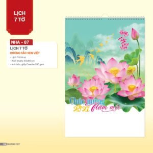 Lịch Treo Tường Lò Xo 2027 NHA Mẫu NHA87 (40 x 60cm) Quà Tết Truyền Thống Gốm Sứ & Lịch in logo doanh nghiệp quà tặng Tết tại Gốm Sứ Bát Tràng & Quà Tết