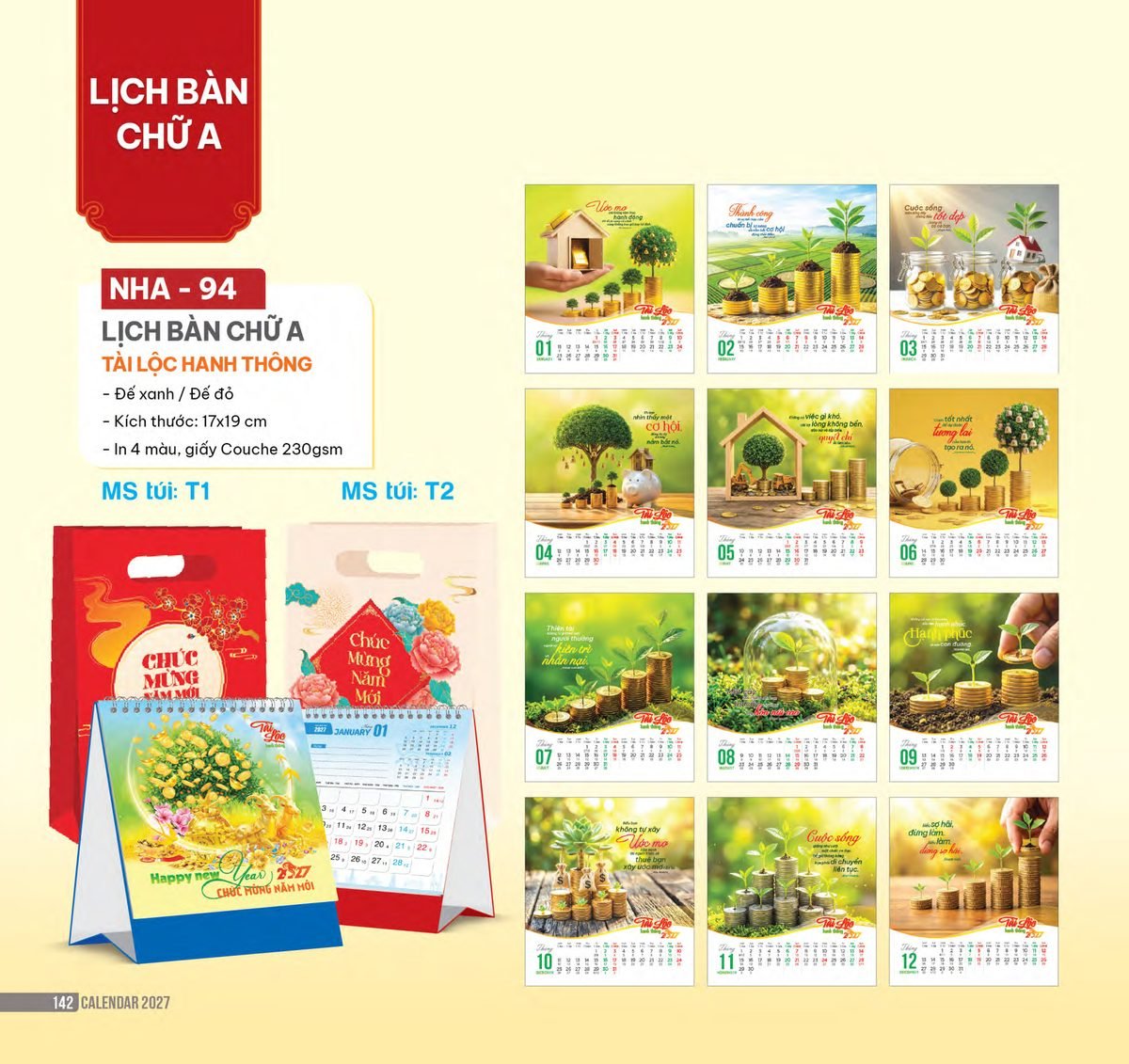 Lịch Bàn Chữ A 2027 NHA Mẫu NHA94 (17 x 19cm) Quà Tết Truyền Thống Gốm Sứ & Lịch Lịch Bàn Chữ A 2027 NHA Mẫu NHA94 (17 x 19cm) Quà Tết Truyền Thống Gốm Sứ & Lịch in logo doanh nghiệp quà tặng Tết tại Gốm Sứ Bát Tràng & Quà Tết