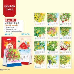 Lịch Bàn Chữ A 2027 NHA Mẫu NHA96 (17 x 19cm) Quà Tết Truyền Thống Gốm Sứ & Lịch in logo doanh nghiệp quà tặng Tết tại Gốm Sứ Bát Tràng & Quà Tết