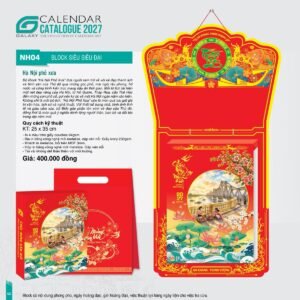 Lịch Bloc Siêu Đại 2027 NH Mẫu NH04 (25 x 35cm) Quà Tết Truyền Thống Gốm Sứ & Lịch in logo doanh nghiệp quà tặng Tết tại Gốm Sứ Bát Tràng & Quà Tết