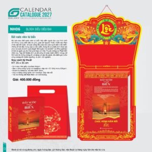 Lịch Bloc Siêu Đại 2027 NH Mẫu NH06 (25 x 35cm) Quà Tết Truyền Thống Gốm Sứ & Lịch in logo doanh nghiệp quà tặng Tết tại Gốm Sứ Bát Tràng & Quà Tết