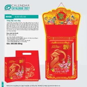 Lịch Bloc Siêu Đại 2027 NH Mẫu NH08 (20 x 30cm) Quà Tết Truyền Thống Gốm Sứ & Lịch in logo doanh nghiệp quà tặng Tết tại Gốm Sứ Bát Tràng & Quà Tết