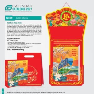 Lịch Bloc Siêu Đại 2027 NH Mẫu NH09 (20 x 30cm) Quà Tết Truyền Thống Gốm Sứ & Lịch in logo doanh nghiệp quà tặng Tết tại Gốm Sứ Bát Tràng & Quà Tết