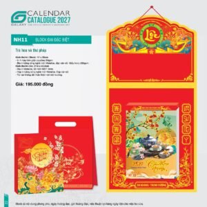 Lịch Bloc Đại Đặc Biệt 2027 NH Mẫu NH11 (17 x 25cm) Quà Tết Truyền Thống Gốm Sứ & Lịch in logo doanh nghiệp quà tặng Tết tại Gốm Sứ Bát Tràng & Quà Tết