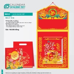 Lịch Bloc Đại Đặc Biệt 2027 NH Mẫu NH12 (29 x 41 cm) Quà Tết Truyền Thống Gốm Sứ & Lịch in logo doanh nghiệp quà tặng Tết tại Gốm Sứ Bát Tràng & Quà Tết