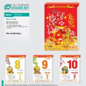 Lịch Bìa Treo 2027 NH Mẫu NH14 (29 x 41 cm) Quà Tết Truyền Thống Gốm Sứ & Lịch in logo doanh nghiệp quà tặng Tết tại Gốm Sứ Bát Tràng & Quà Tết