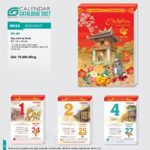 Lịch Bìa Treo 2027 NH Mẫu NH15 (13 x 19cm) Quà Tết Truyền Thống Gốm Sứ & Lịch in logo doanh nghiệp quà tặng Tết tại Gốm Sứ Bát Tràng & Quà Tết