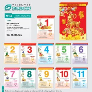 Lịch Bìa Treo 2027 NH Mẫu NH1617 (29 x 41 cm) Quà Tết Truyền Thống Gốm Sứ & Lịch in logo doanh nghiệp quà tặng Tết tại Gốm Sứ Bát Tràng & Quà Tết
