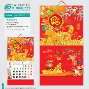 Lịch Bìa Treo 2027 NH Mẫu NH2021 (37 x 68cm) Quà Tết Truyền Thống Gốm Sứ & Lịch in logo doanh nghiệp quà tặng Tết tại Gốm Sứ Bát Tràng & Quà Tết