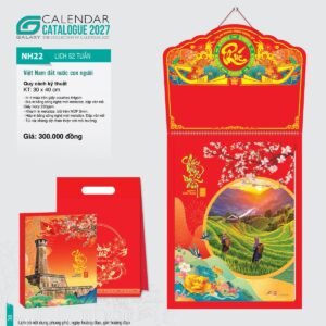 Lịch 52 Tuần 2027 NH Mẫu NH22 (30 x 40cm) Quà Tết Truyền Thống Gốm Sứ & Lịch in logo doanh nghiệp quà tặng Tết tại Gốm Sứ Bát Tràng & Quà Tết