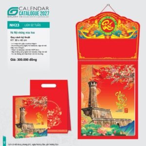 Lịch 52 Tuần 2027 NH Mẫu NH23 (30 x 40cm) Quà Tết Truyền Thống Gốm Sứ & Lịch in logo doanh nghiệp quà tặng Tết tại Gốm Sứ Bát Tràng & Quà Tết