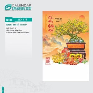 Lịch Treo Tường Lò Xo 7 Tờ 2027 NH Mẫu NH31 (40 x 60cm) Quà Tết Truyền Thống Gốm Sứ & Lịch in logo doanh nghiệp quà tặng Tết tại Gốm Sứ Bát Tràng & Quà Tết