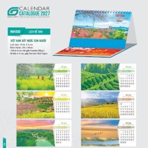 Lịch Để Bàn 2027 NH Mẫu NH5051 (24 x 16cm) Quà Tết Truyền Thống Gốm Sứ & Lịch in logo doanh nghiệp quà tặng Tết tại Gốm Sứ Bát Tràng & Quà Tết