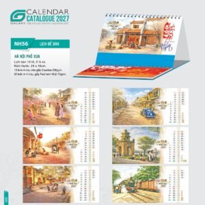 Lịch Để Bàn 2027 NH Mẫu NH5657 (24 x 16cm) Quà Tết Truyền Thống Gốm Sứ & Lịch in logo doanh nghiệp quà tặng Tết tại Gốm Sứ Bát Tràng & Quà Tết