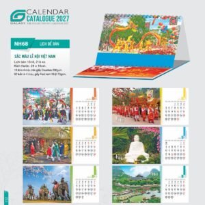 Lịch Để Bàn 2027 NH Mẫu NH6869 (24 x 16cm) Quà Tết Truyền Thống Gốm Sứ & Lịch in logo doanh nghiệp quà tặng Tết tại Gốm Sứ Bát Tràng & Quà Tết