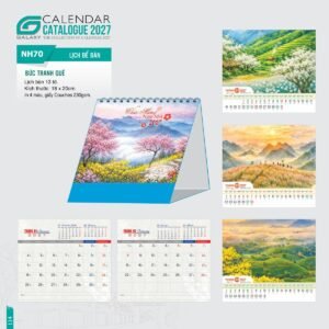 Lịch Để Bàn 2027 NH Mẫu NH70 (18 x 20cm) Quà Tết Truyền Thống Gốm Sứ & Lịch in logo doanh nghiệp quà tặng Tết tại Gốm Sứ Bát Tràng & Quà Tết