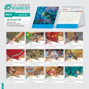 Lịch Để Bàn 2027 NH Mẫu NH74 (18 x 20cm) Quà Tết Truyền Thống Gốm Sứ & Lịch in logo doanh nghiệp quà tặng Tết tại Gốm Sứ Bát Tràng & Quà Tết