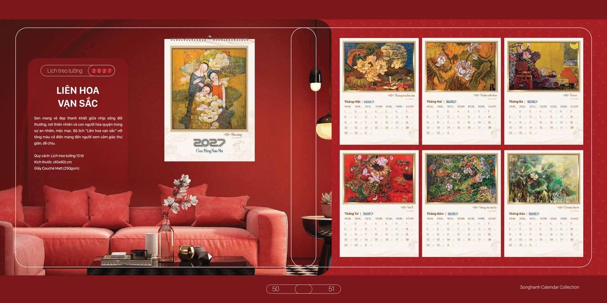 Lịch Bloc Cao Cấp SH 2027 SH20 Quà Tết Truyền Thống Gốm Sứ & Lịch