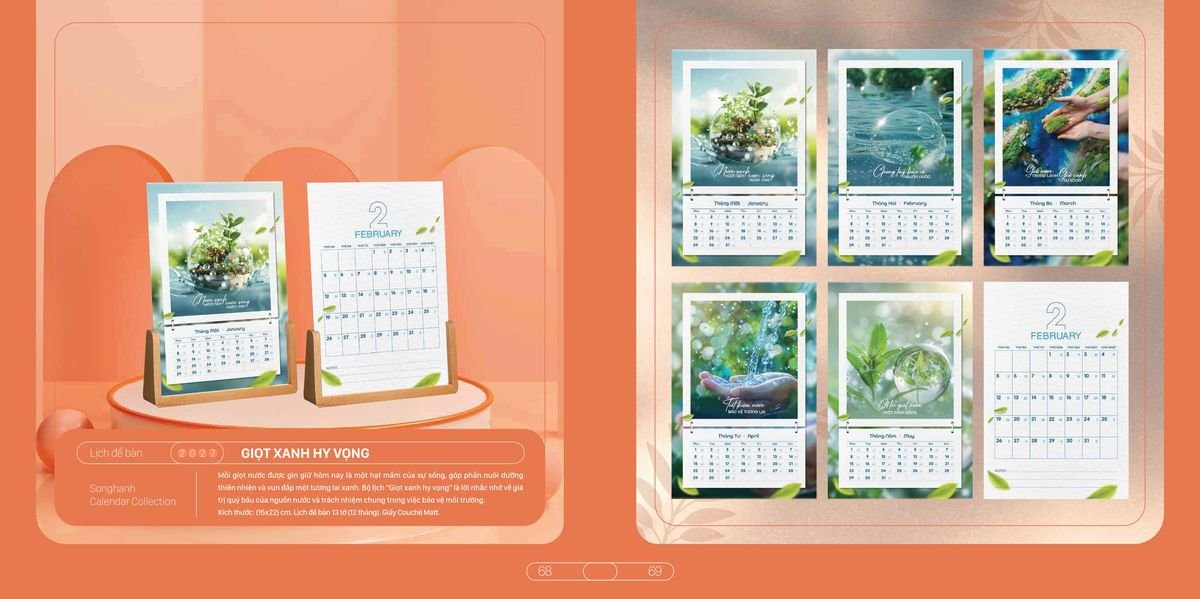 Lịch Bloc Cao Cấp SH 2027 SH29 Quà Tết Truyền Thống Gốm Sứ & Lịch