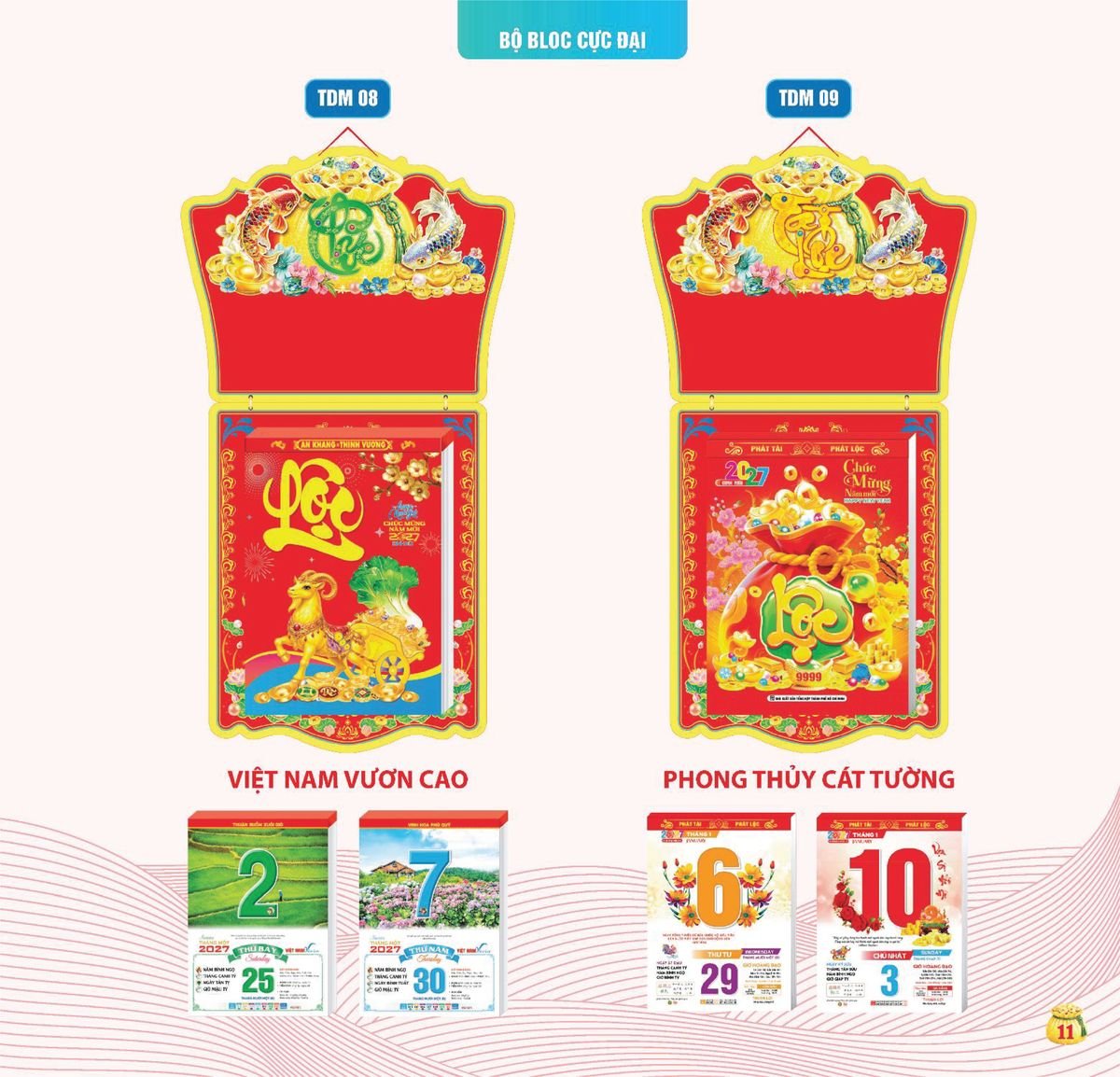 Lịch Bloc Siêu Cực Đại 2027 TDM08 Quà Tết Truyền Thống Gốm Sứ & Lịch