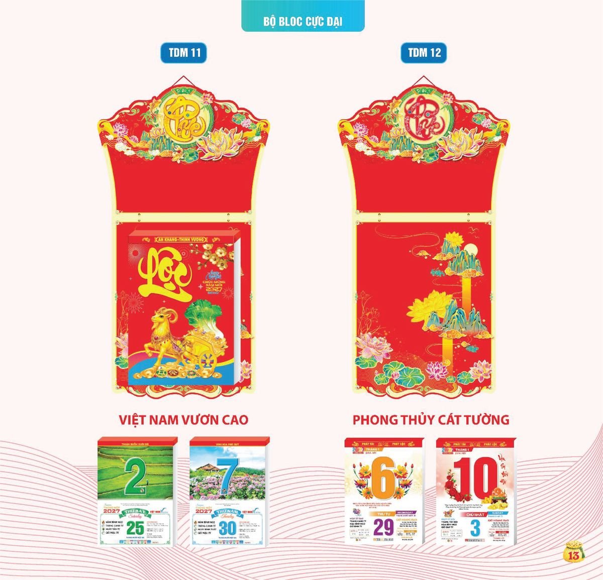 Lịch Bloc Siêu Cực Đại 2027 TDM10 Quà Tết Truyền Thống Gốm Sứ & Lịch