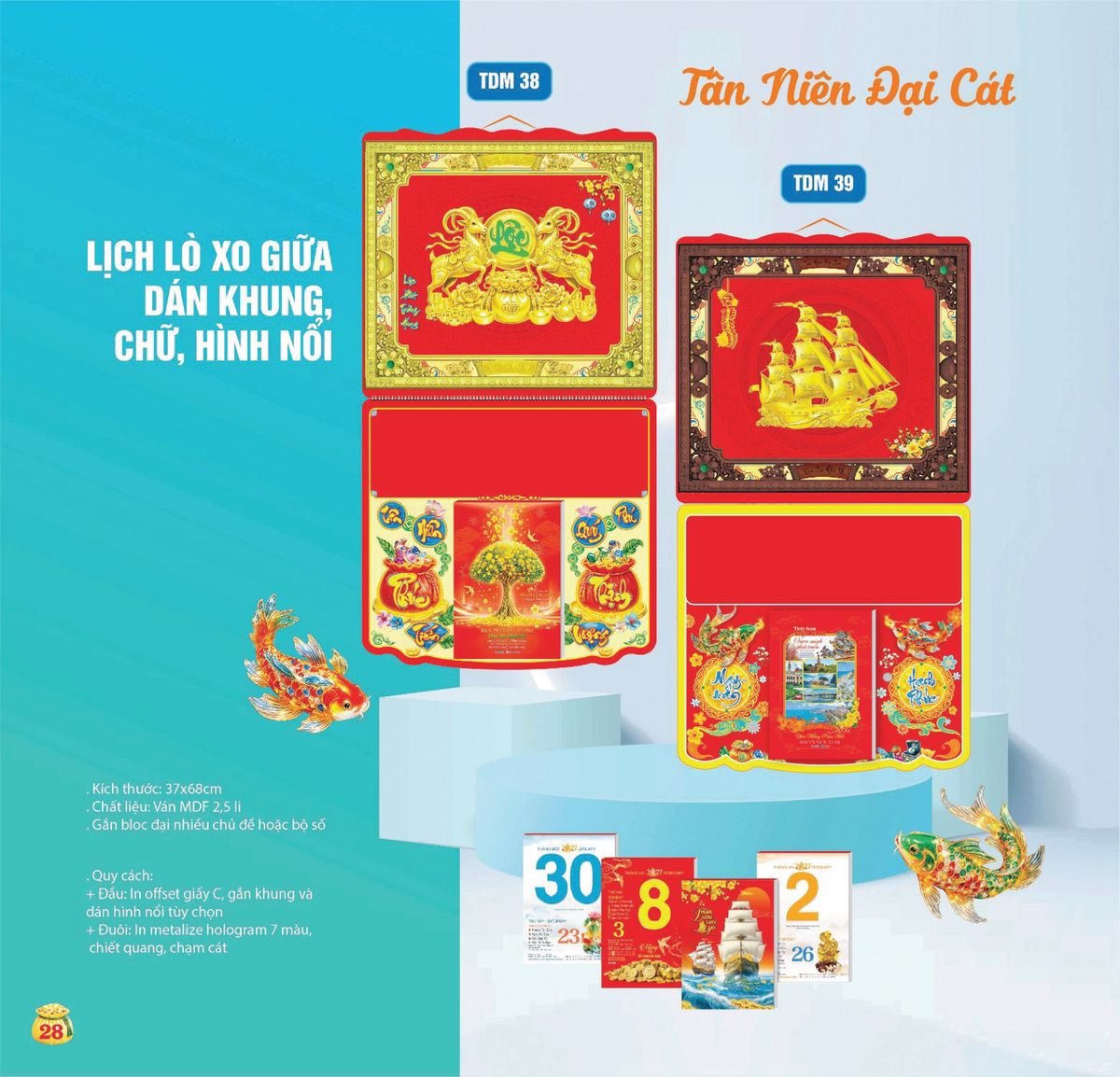 Lịch Bloc Siêu Cực Đại 2027 TDM25 Quà Tết Truyền Thống Gốm Sứ & Lịch